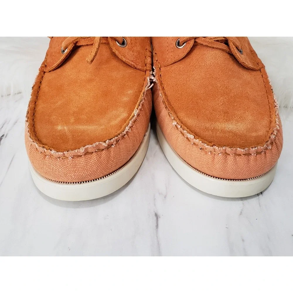 Stefano Bonfiglioli Mens‎ Suede Leather Loafer Boat Shoes ORANGE Sz 43 US 10